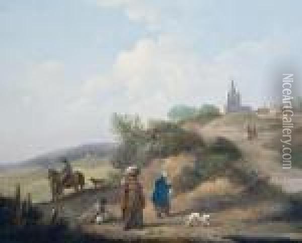 By The Wayside Oil Painting - George Morland