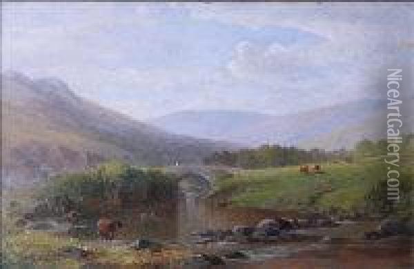 Shilley Bridge, Near South Brent Oil Painting - William Williams