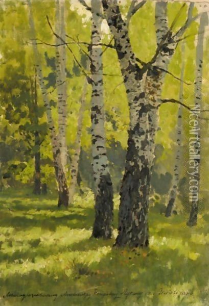 Birch Grove Oil Painting - Isaak Ilyich Levitan