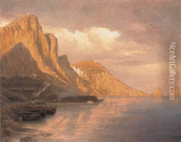 Capri Oil Painting - Albert Arnz
