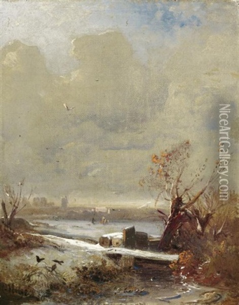 Wintermorgen Oil Painting - Carl Hilgers