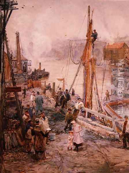 Gabriels Wharf Oil Painting - William Lionel Wyllie