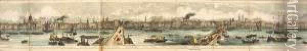 The Grand Panorama Of London From The Thames Oil Painting - Henry Vizetelly