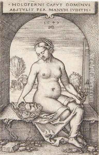 Judith seated in an Arch Oil Painting - Hans Sebald Beham