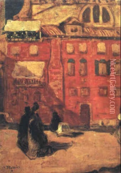 Red Houses, Venice Oil Painting - James Wilson Morrice