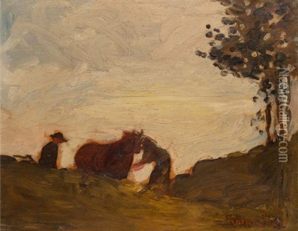 Sunrise, Sackett Lake Oil Painting - George Benjamin Luks