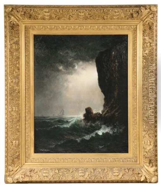 Nocturnal Seascape, Black Head Oil Painting - Elbridge Wesley Webber