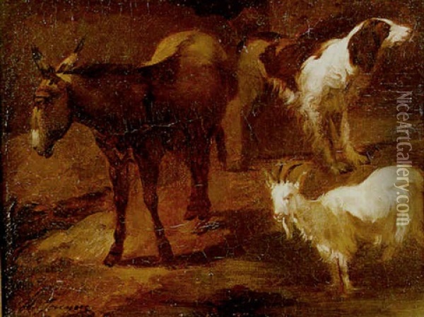 Animaux Oil Painting - Charles Emile Jacque