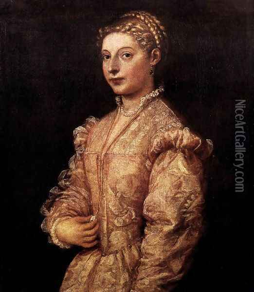 Portrait of a Girl Oil Painting - Tiziano Vecellio (Titian)