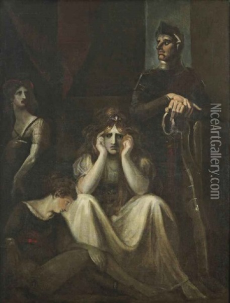 Lady Constance, Arthur And The Earl Of Salisbury (from Shakespeare, King John, Iii, I) Oil Painting - Henry Fuseli