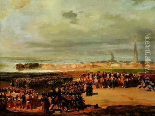 La Garnison Hollandaise Met Bas Les Armes Devant Les Francais Oil Painting - Eugene Louis Lami