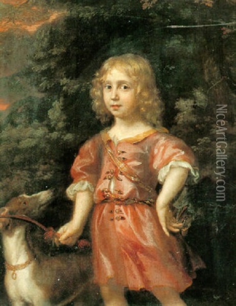 Portrait Of A Young Boy As A Hunter Oil Painting - Martin (Martinus I) Mytens