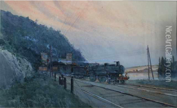 Le Train Oil Painting - Emile Appay