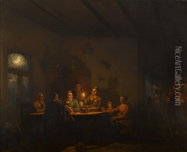 Tavern Interior Oil Painting - Johann Mongels Culverhouse