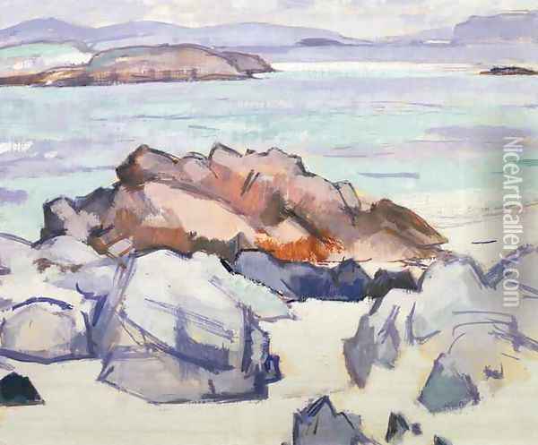 Rocks, Iona Oil Painting - Samuel John Peploe