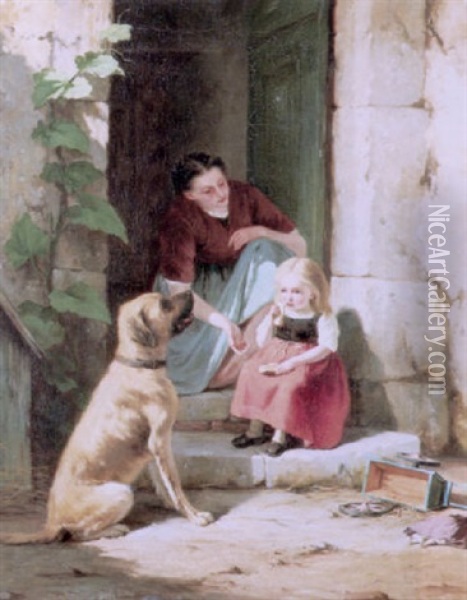 Can't You Talk? Oil Painting - Charles Burton Barber