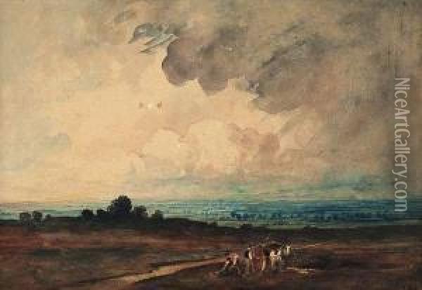 A Gathering Storm Oil Painting - Alfred William Rich