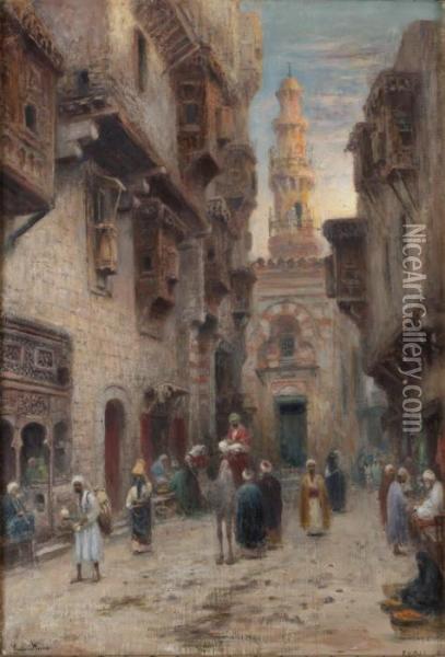 Gata I Kairo Oil Painting - Frans Wilhelm Odelmark