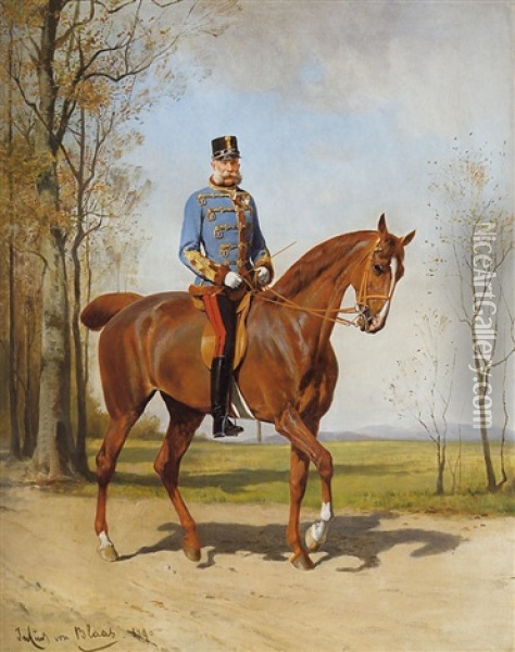 Kaiser Franz Joseph I. Zu Pferde Oil Painting - Julius von Blaas