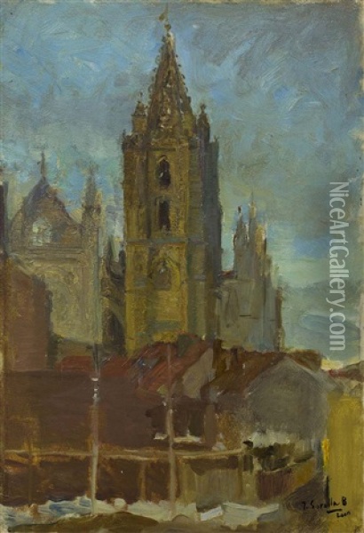 Catedral De Leon, 1902. Oil Painting - Joaquin Sorolla