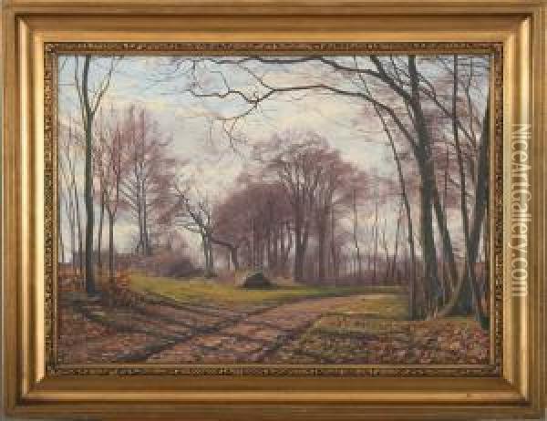 A Autumn Forest Oil Painting - Sigvard Hansen