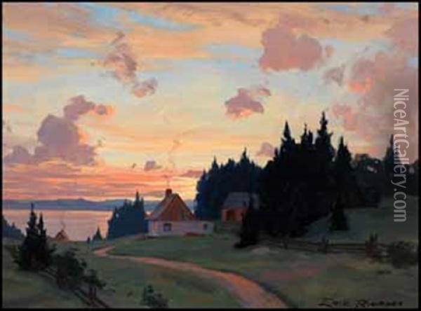 Summer Evening, Lower St-lawrence Oil Painting - Eric Riordon