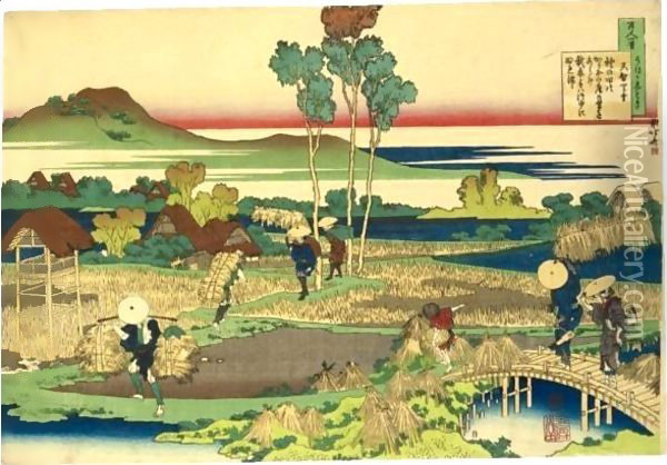 Tenchi Tenno From The Series 'Hyakunin Isshu Ubaga Etoki' Oil Painting - Katsushika Hokusai