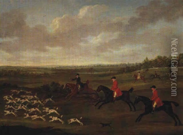 George And Delaval Shafto Of Carrycoats Hall, Riding To Hounds Oil Painting - John Nost Sartorius