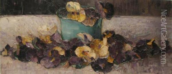 Panselute Oil Painting - Petre Bulgaras