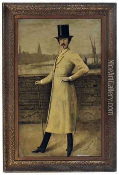 Portrait Of James Mcneill Whistler, Standing Oil Painting - Walter Greaves