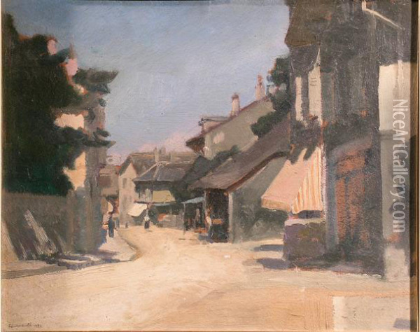 La Rue Ensoleillee Oil Painting - Etienne Cournault