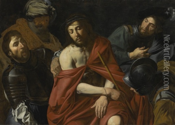 The Mocking Of Christ Oil Painting - Valentin De Boulogne