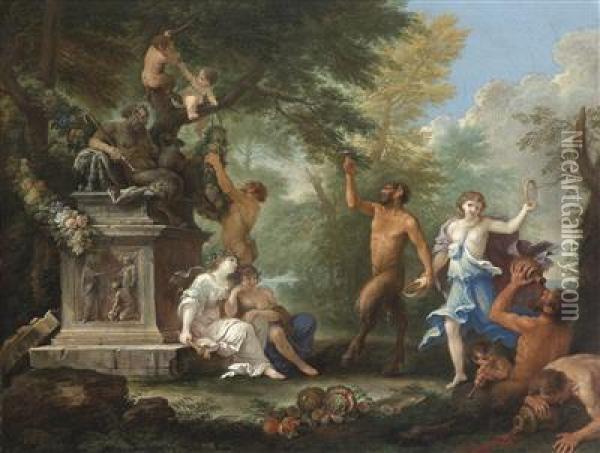 The Triumph Of Bacchus Oil Painting - Cirlce Of Filippo Lauri