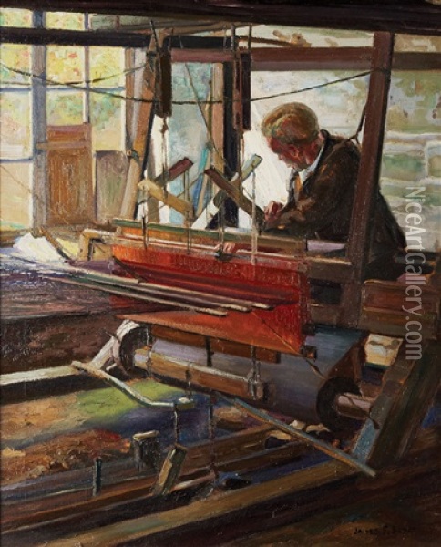 The Weaver Oil Painting - James Fraser Scott
