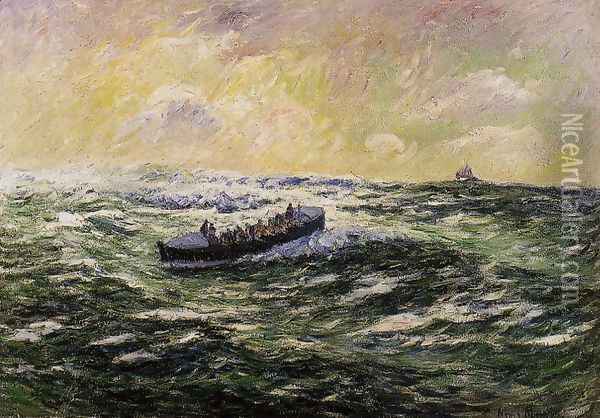 Lifeboat at Audierne Oil Painting - Henri Moret
