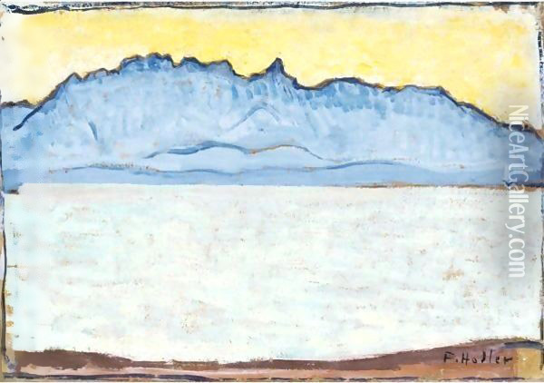 Stockhorn With Lake Thun Oil Painting - Ferdinand Hodler
