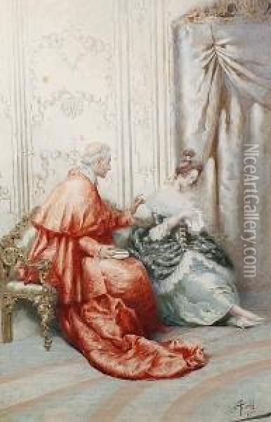The Cardinal's Advice Oil Painting - Giuseppe Aureli