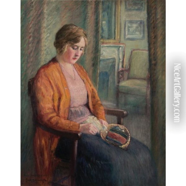 Jeanne Leduc Oil Painting - Frank Milton Armington