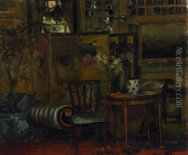 Interieur Du Salon D'auteuil Oil Painting - Jacques-Emile Blanche