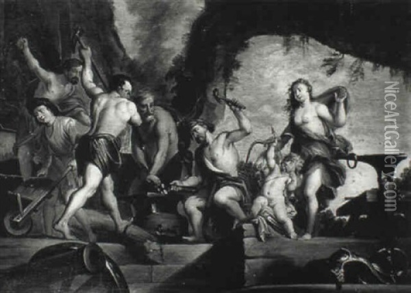 Venus At The Forge Of Vulcan Oil Painting - Gerard de Lairesse