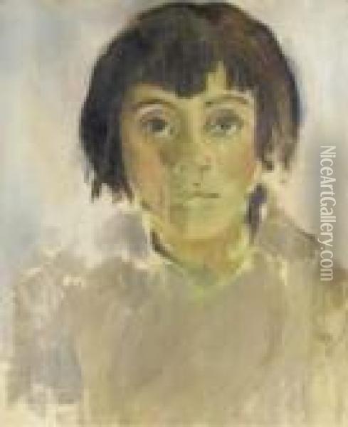 Portrait D'une Jeune Fille Oil Painting - Christian Berard