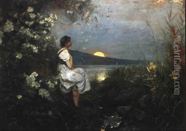 Mondnacht Oil Painting - Paul Friedrich Meyerheim
