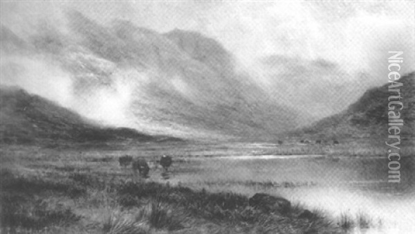 Morning Mist, Glencoe Oil Painting - Louis Bosworth Hurt