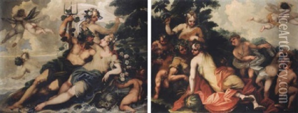 Allegoria Dell'inverno (nettuno E Anfitrite) Oil Painting - Pietro (Libertino) Liberi