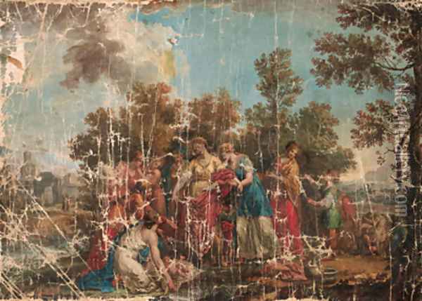 The finding of Moses Oil Painting - Gaspare Diziani