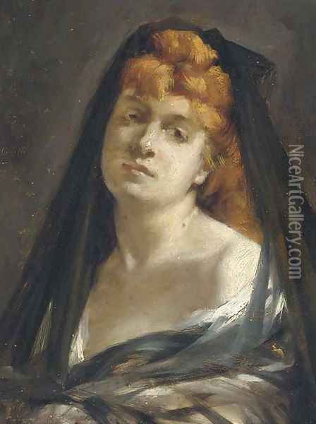 Portrait of a lady Oil Painting - Leon Francoise Comerre