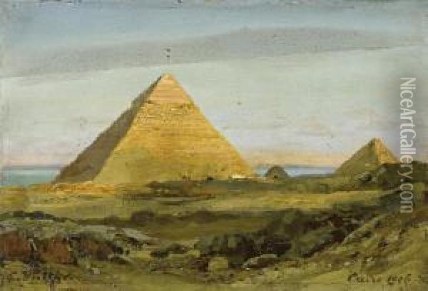 The Pyramids Of Gizeh Oil Painting - Carl Wuttke