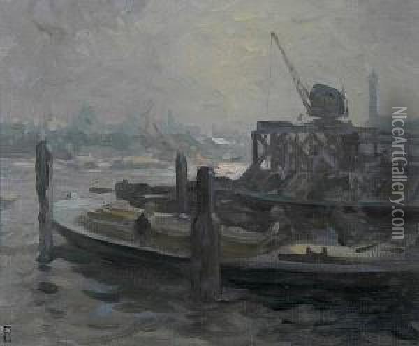 Pool Of London Oil Painting - Augustus William Enness