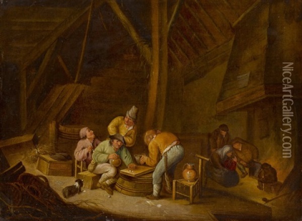 Bauern Beim Wurfelspiel Oil Painting - Isaac Van Ostade