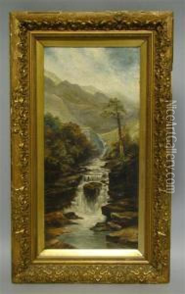 Waterfall Oil Painting - Joshua Renshaw